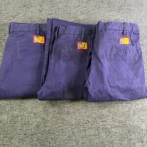 Lot of 3 pr Just in Trend Flame Resistant Work Pants Navy 32" X 34"